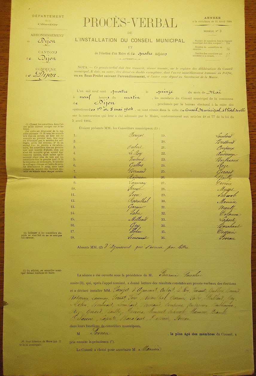 Procès verbal de l'installation du CM