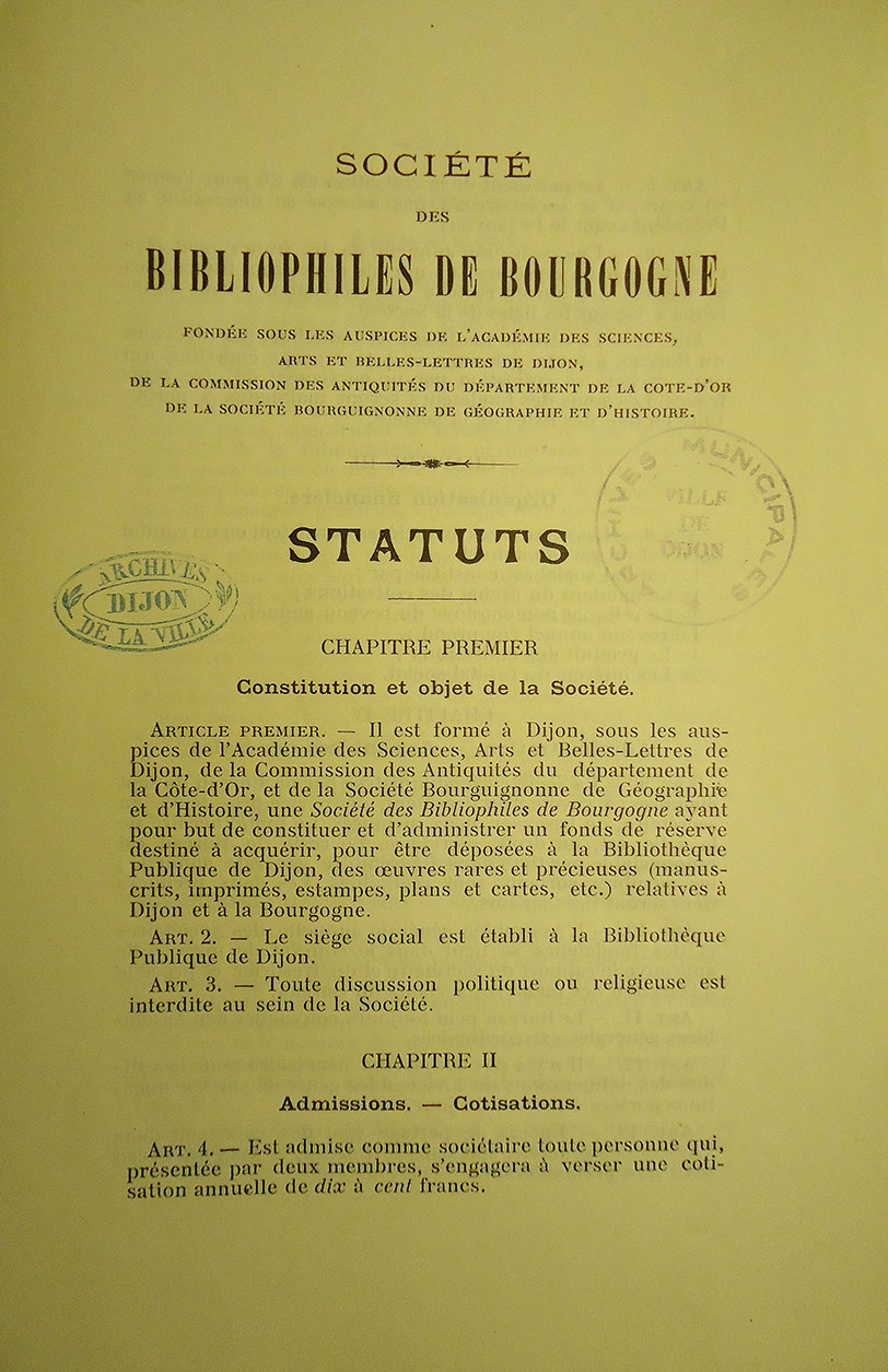 Statuts de la Société