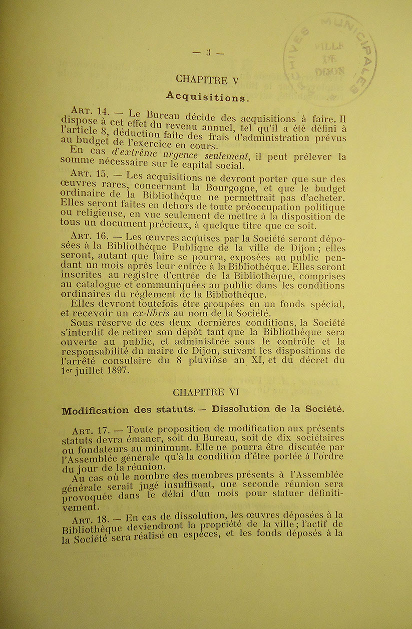 Statuts de la Société 3