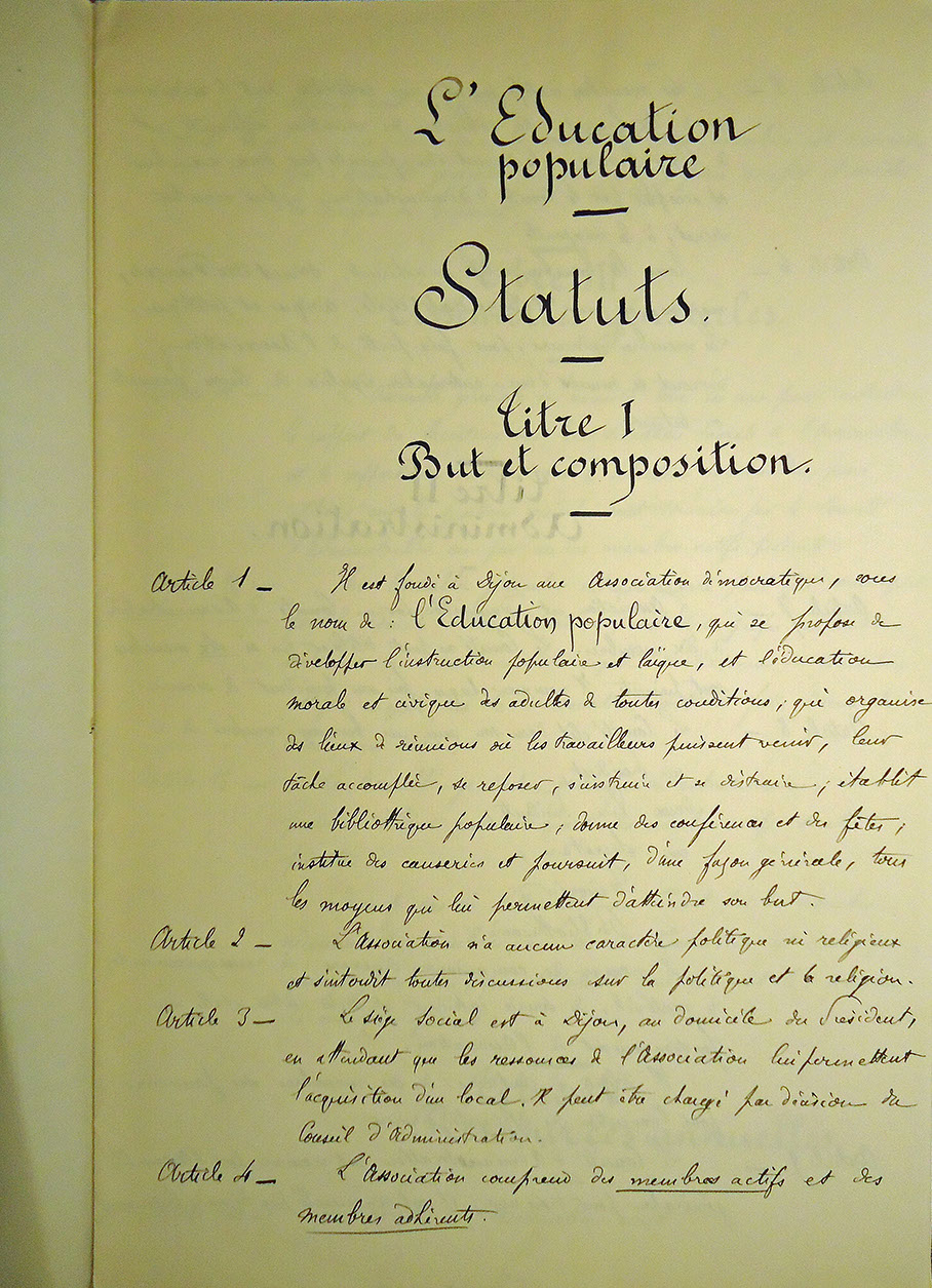 Statuts de l'Education populaire