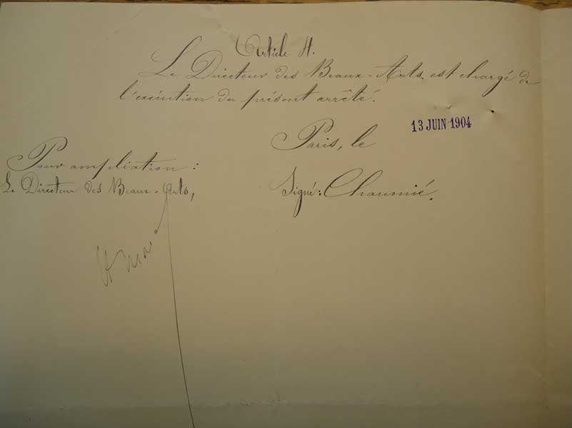 Arrêté du Ministère de l'Instruction publique et des Beaux-Arts, 13 juin 1904. Rosenthal nommé membre du Conseil d'Administration (2)