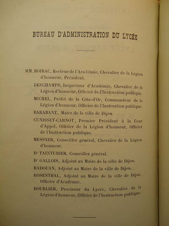 2, Bureau d'administration du lycée